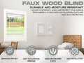 Premium White 2 Inch Horizontal Venetian Faux Wood Cordless Blinds for Indoor Windows Measuring  72