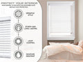Premium White 2-1/2 Inch Horizontal Venetian Faux Wood Cordless Blinds for Indoor Windows Measuring  72
