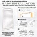 Premium White 2-1/2 Inch Horizontal Venetian Faux Wood Cordless Blinds for Indoor Windows Measuring  72