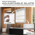 Premium White 2-1/2 Inch Horizontal Venetian Faux Wood Cordless Blinds for Indoor Windows Measuring  72