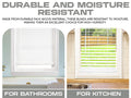 Premium White 2-1/2 Inch Horizontal Venetian Faux Wood Cordless Blinds for Indoor Windows Measuring  72