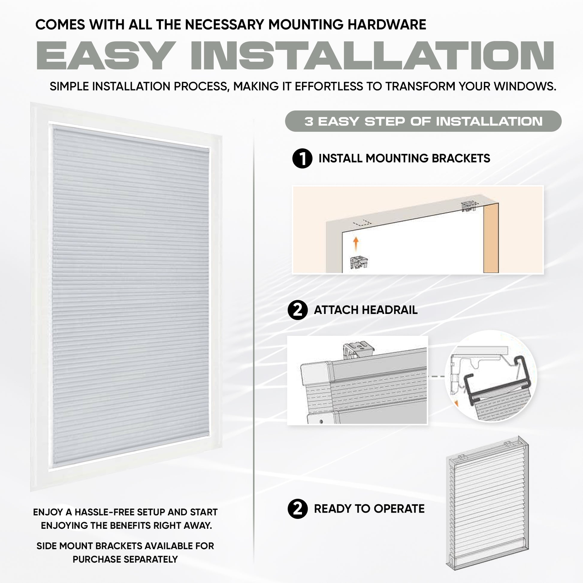 Custom Blackout Cellular Shades - 72 In. Long - Energy-Efficient Honeycomb Shade for Complete Light Blockage, Privacy & Insulation - Blinds Emporium Of GA